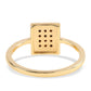 Anillo de Plata Bañada en Oro con Diamante Negro y Diamante blanco