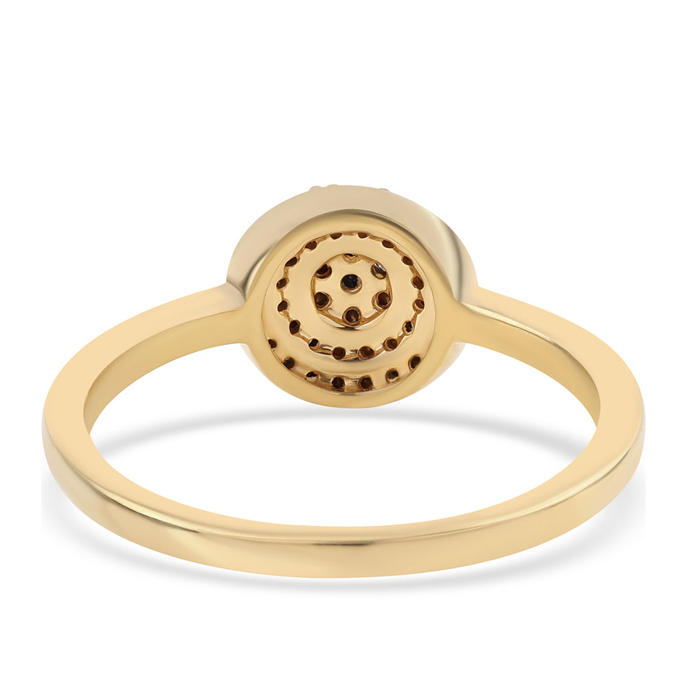 Anillo de Plata Bañada en Oro con Diamante Negro 2 