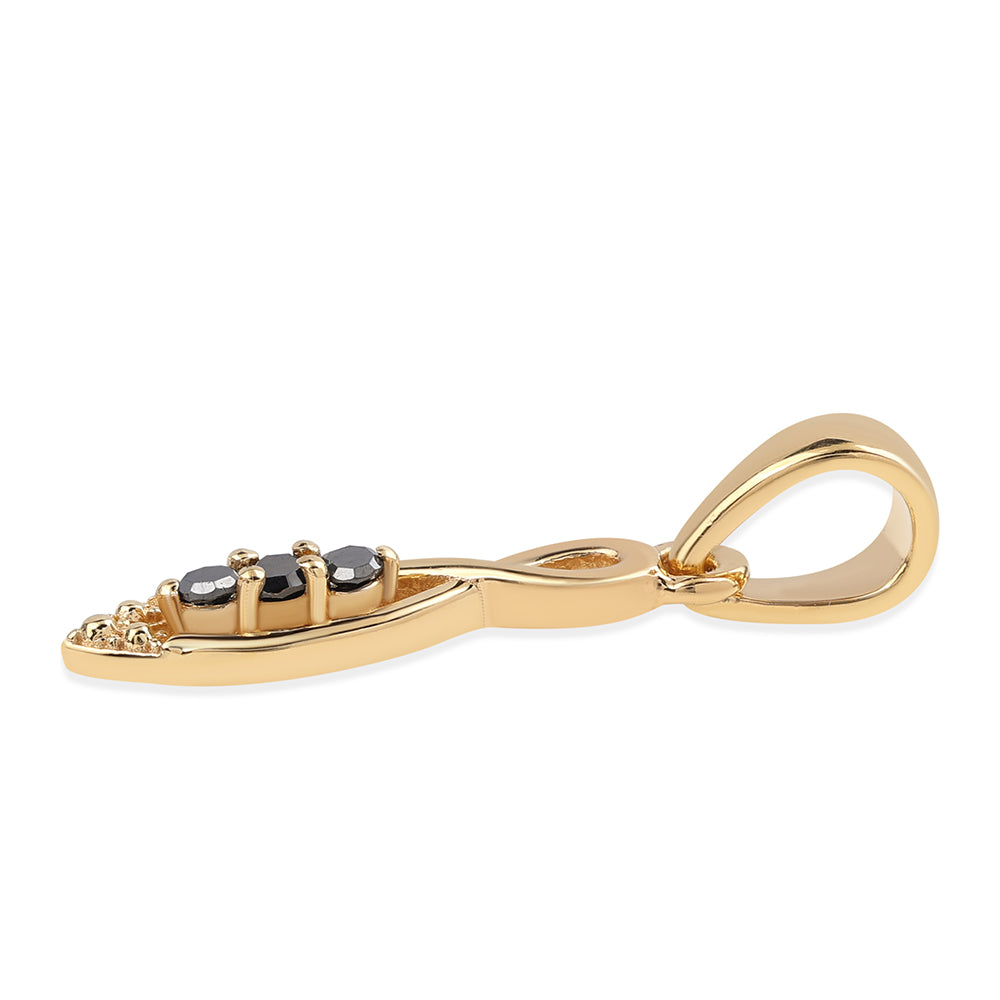 Colgante de Plata Bañada en Oro con Diamante Negro 5 