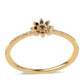 Anillo de Plata Bañada en Oro con Diamante Negro y Diamante blanco
