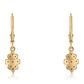 Pendientes de Plata Bañada en Oro con Diamante Negro