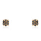 Pendientes de Plata Bañada en Oro con Diamante Negro