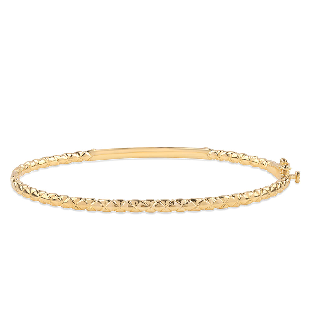 Pulsera de Plata Bañada en Oro con Diamante Negro