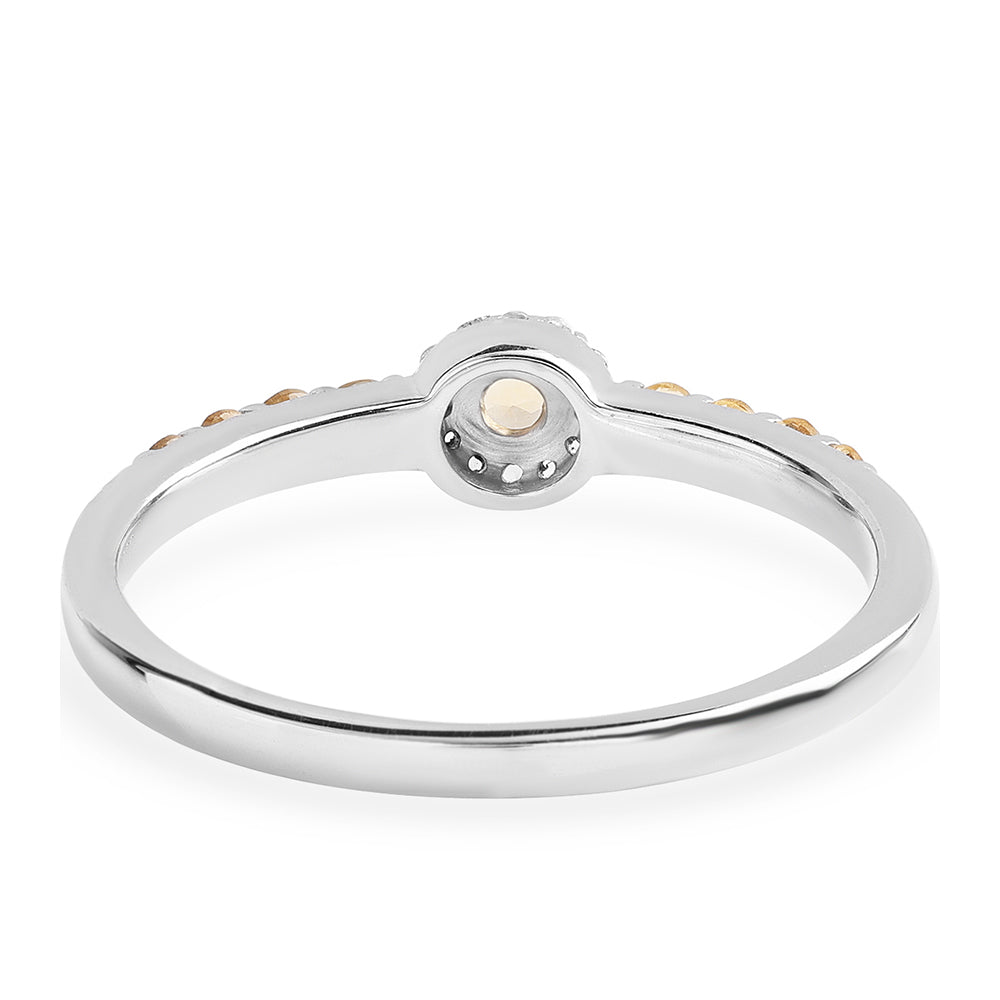 Anillo de Plata con AA Citrino de Brasil y Topacio Blanco 2 
