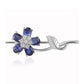 Broche de Plata con Zafiro Azul Australiano y Topacio Blanco