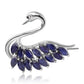 Broche de Plata con Zafiro Azul Australiano y Topacio Blanco