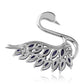 Broche de Plata con Zafiro Azul Australiano y Topacio Blanco