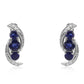 Pendientes de Plata con Zafiro Azul Australiano y Topacio Blanco