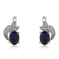 Pendientes de Plata con Zafiro Azul Australiano y Topacio Blanco