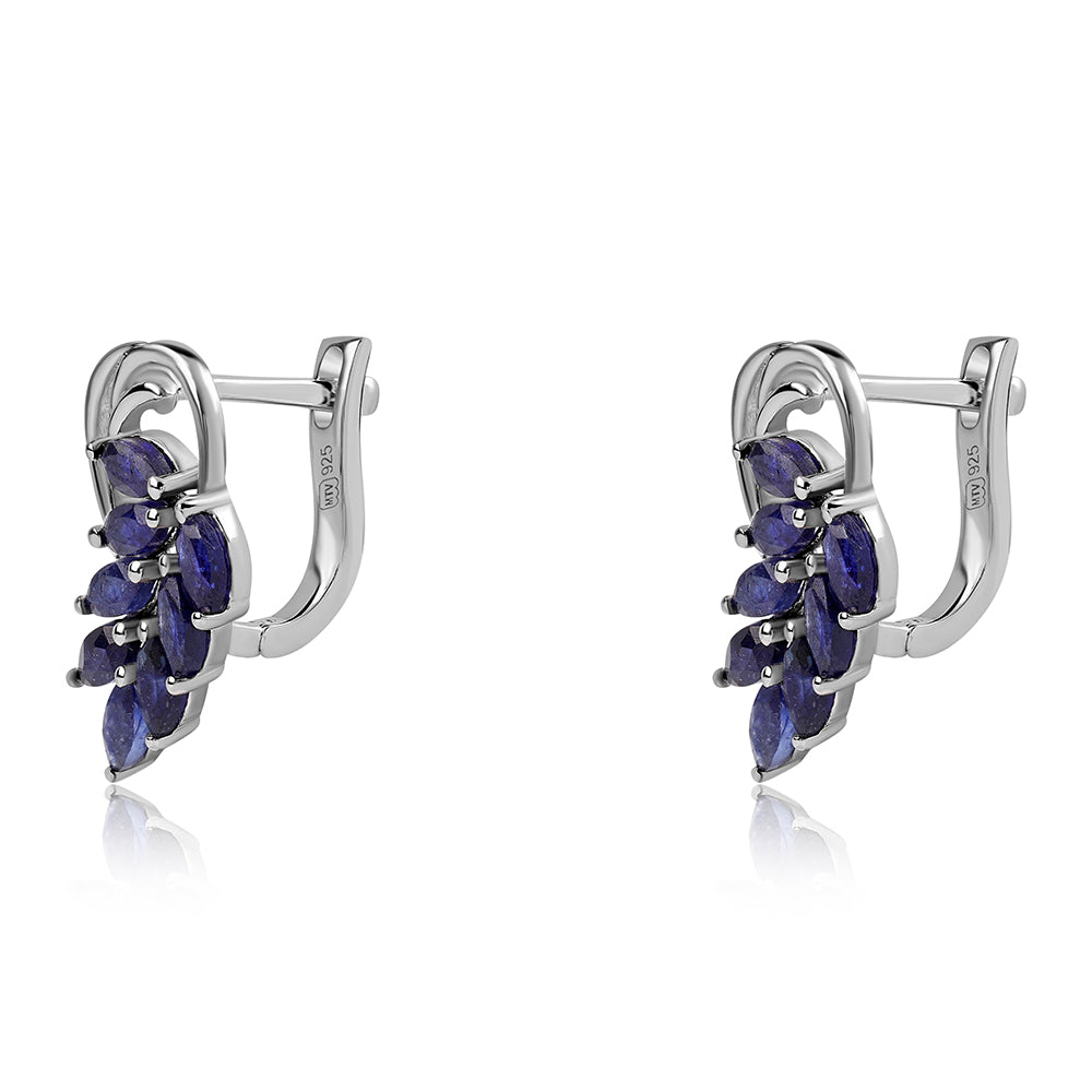 Pendientes de Plata con Zafiro Azul Australiano 2 