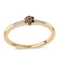 Anillo de Plata Bañada en Oro con Diamante Negro y Diamante blanco