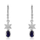 Pendientes de Plata con Zafiro Azul Australiano y Topacio Blanco