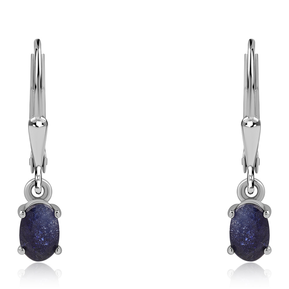 Pendientes de Plata con Zafiro Azul Australiano 2 