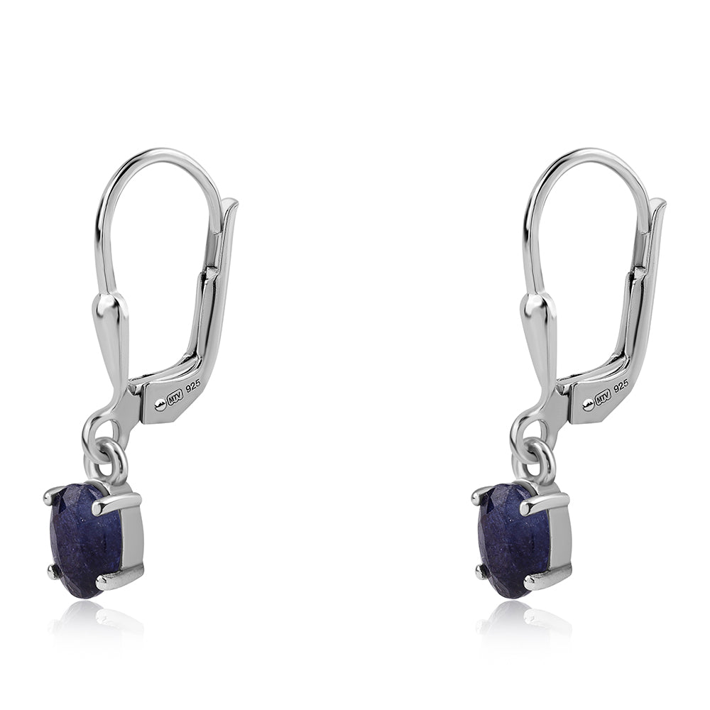 Pendientes de Plata con Zafiro Azul Australiano 1 