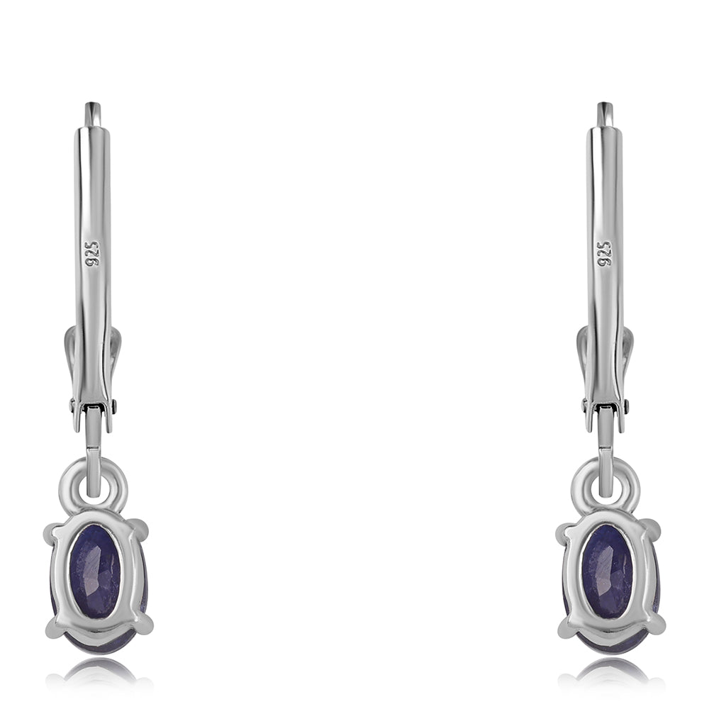 Pendientes de Plata con Zafiro Azul Australiano 3 