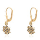 Pendientes de Plata Bañada en Oro con Diamante Negro