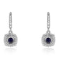 Pendientes de Plata con Zafiro Azul Australiano y Topacio Blanco