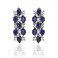 Pendientes de Plata con Zafiro Azul Australiano y Topacio Blanco