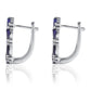 Pendientes de Plata con Zafiro Azul Australiano y Topacio Blanco