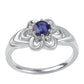 Anillo de Plata con Zafiro Azul Australiano y Topacio Blanco