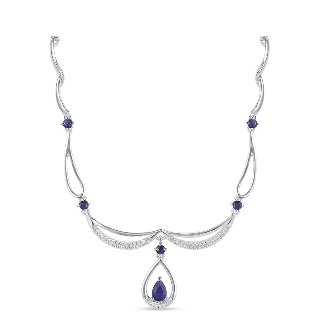 Collar de Plata con Zafiro Azul Australiano