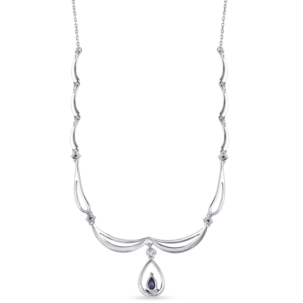 Collar de Plata con Zafiro Azul Australiano