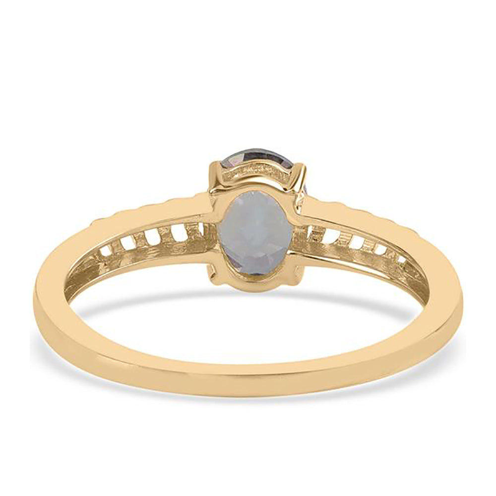 Anillo de Plata Bañada en Oro con Topacio Místico 2 