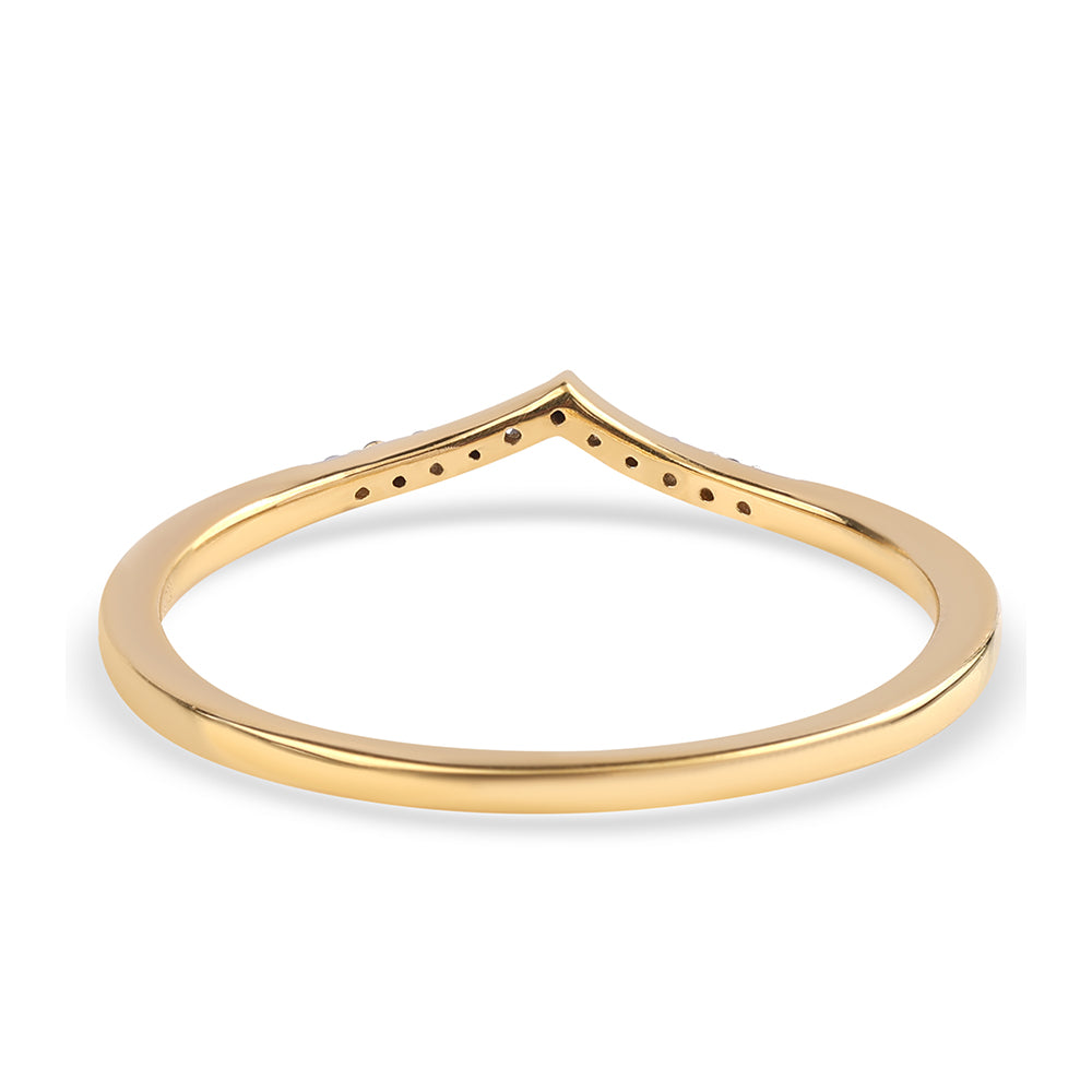 Anillo de Plata Bañada en Oro con Diamante Negro 2 