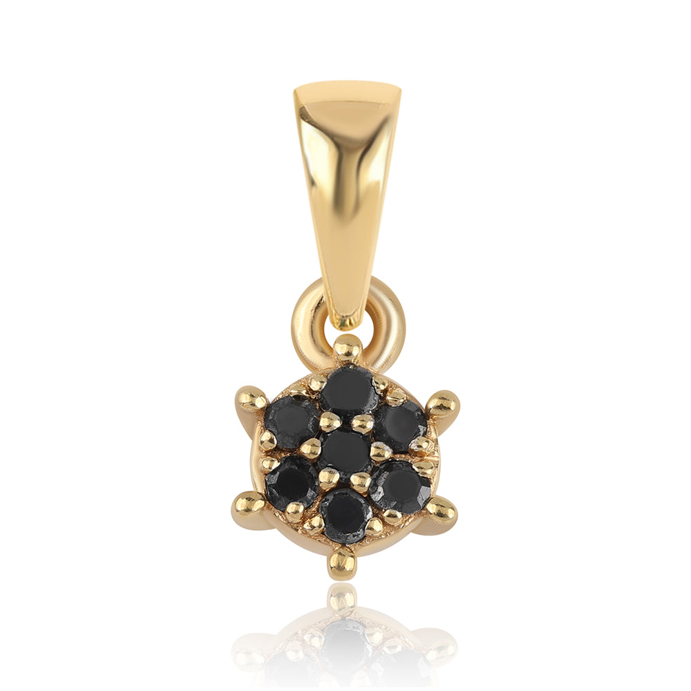 Colgante de Plata Bañada en Oro con Diamante Negro