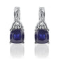Pendientes de Plata con Zafiro Azul Australiano y Topacio Blanco