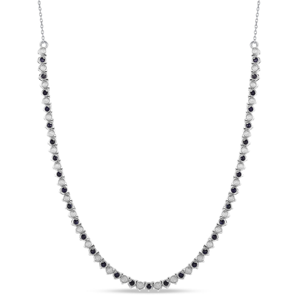 Collar de Plata con Zafiro Azul Australiano y Topacio Blanco 2 