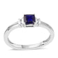 Anillo de Plata con Zafiro Azul Australiano y Topacio Blanco