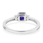 Anillo de Plata con Zafiro Azul Australiano y Topacio Blanco