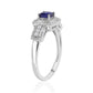 Anillo de Plata con Zafiro Azul Australiano y Topacio Blanco