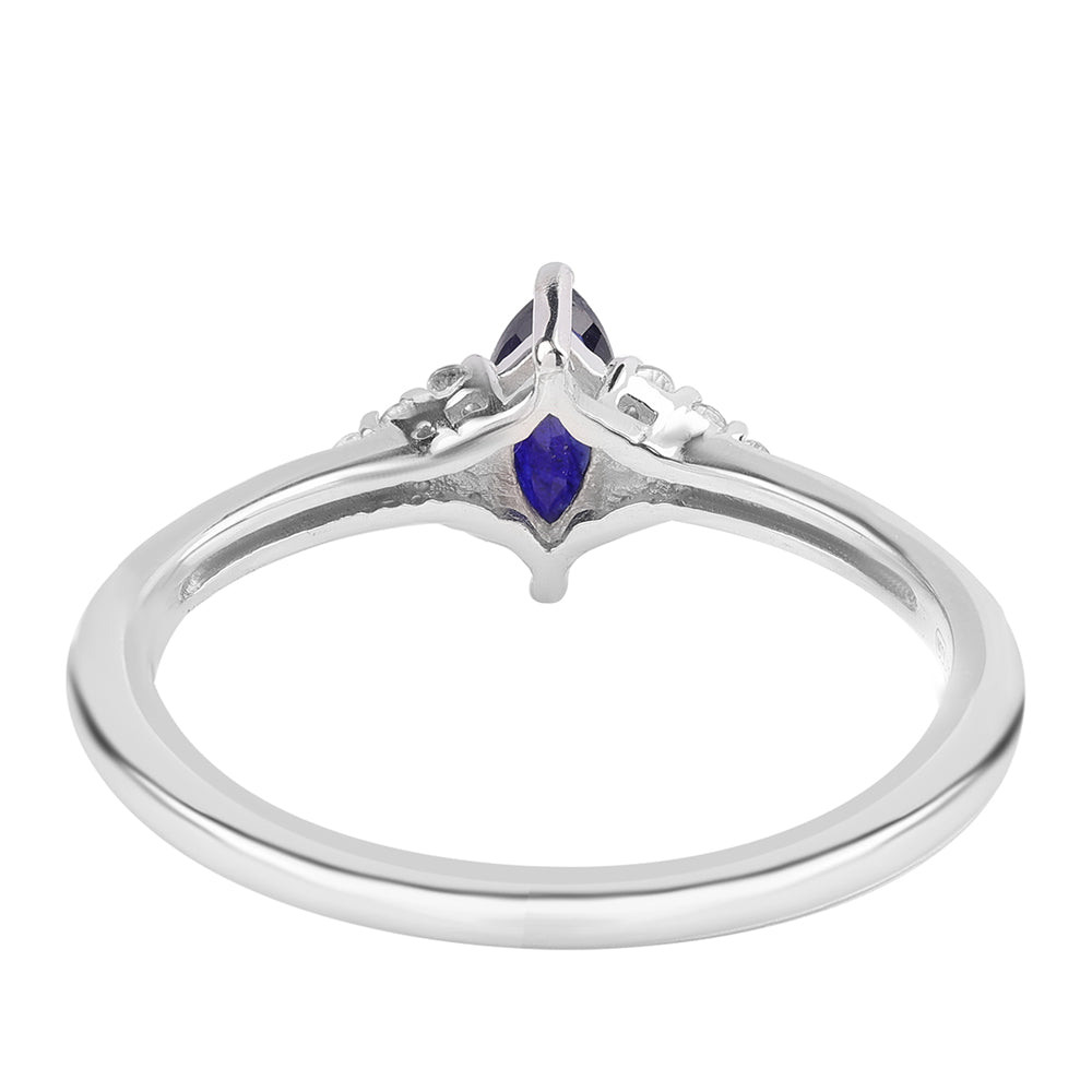 Anillo de Plata con Zafiro Azul Australiano y Topacio Blanco