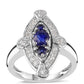 Anillo de Plata con Zafiro Azul Australiano y Topacio Blanco