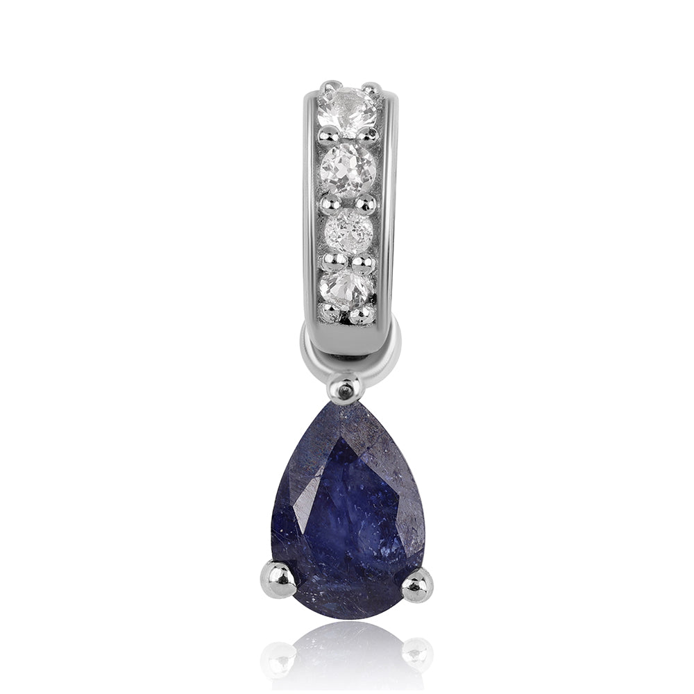 Colgante de Plata con Zafiro Azul Australiano y Topacio Blanco 1 