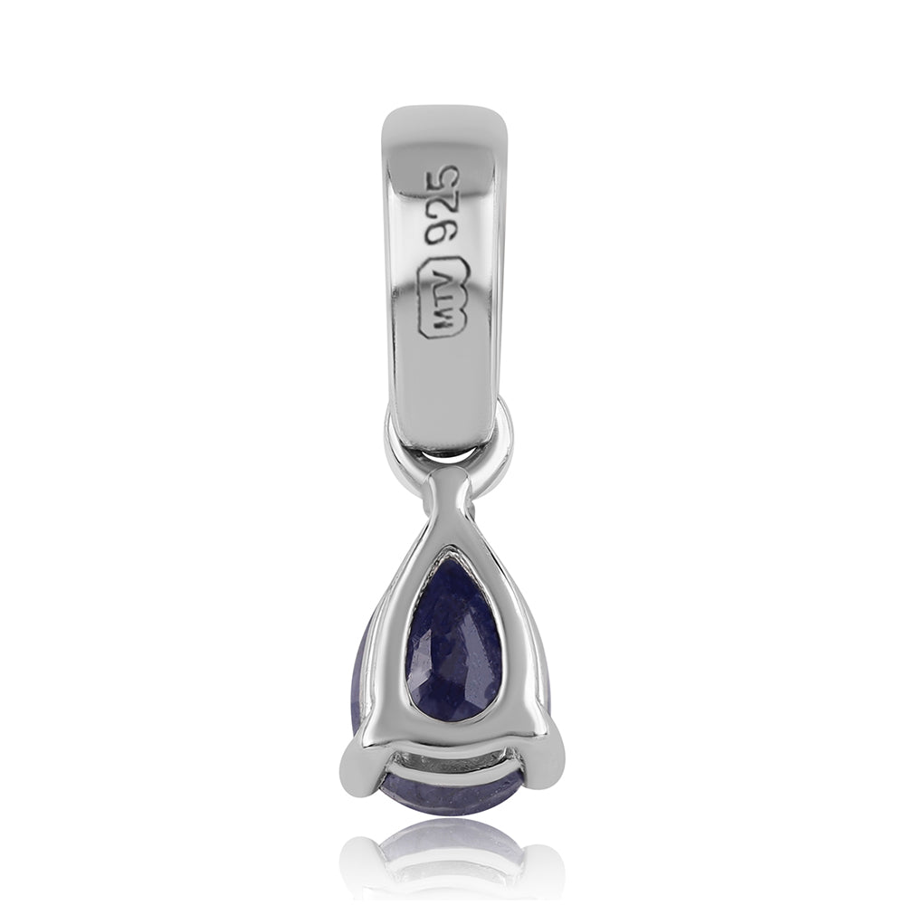 Colgante de Plata con Zafiro Azul Australiano y Topacio Blanco 3 