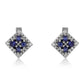 Pendientes de Plata con Zafiro Azul Australiano y Topacio Blanco