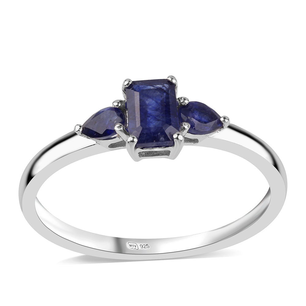 Anillo de Plata con Zafiro Azul Australiano 1 