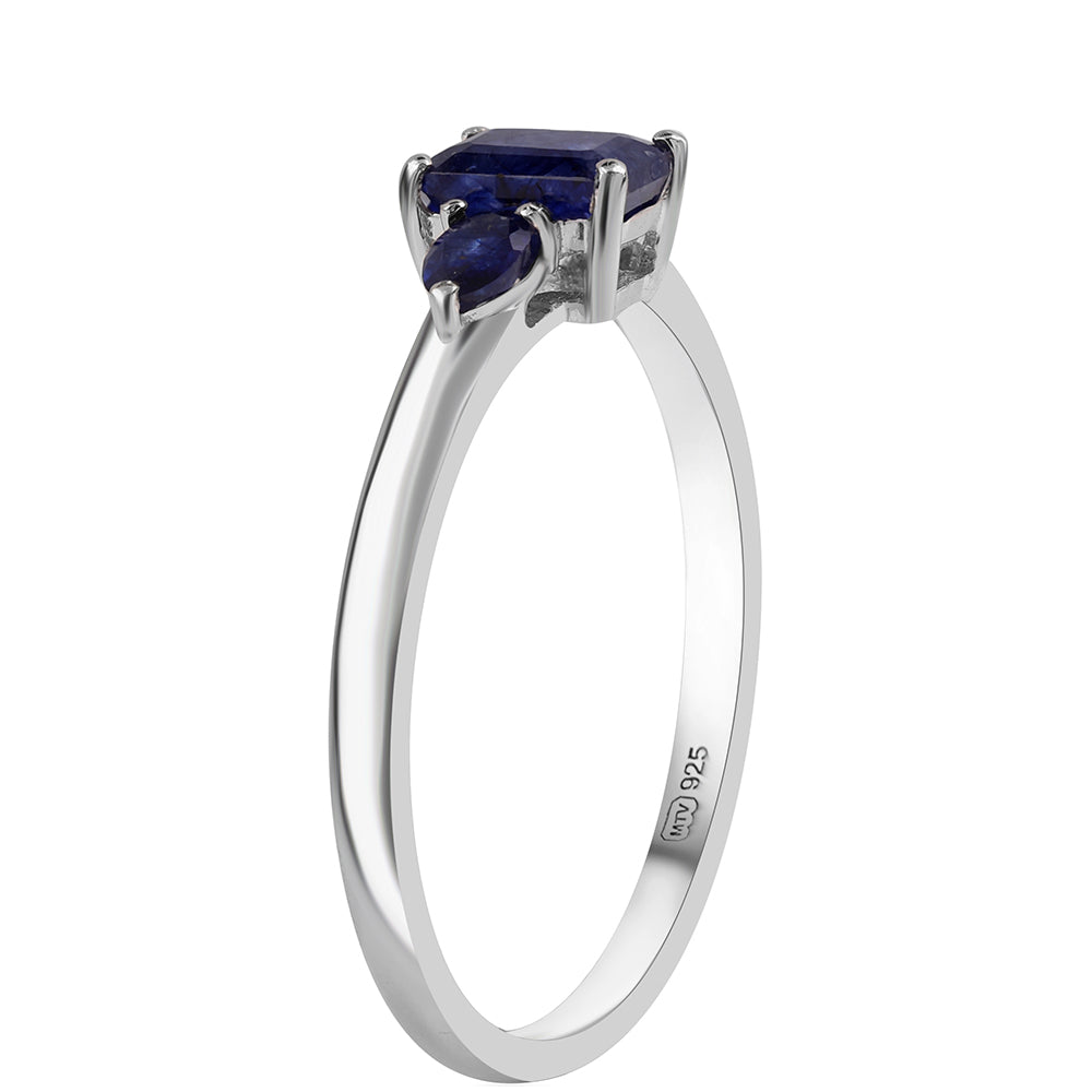 Anillo de Plata con Zafiro Azul Australiano 3 