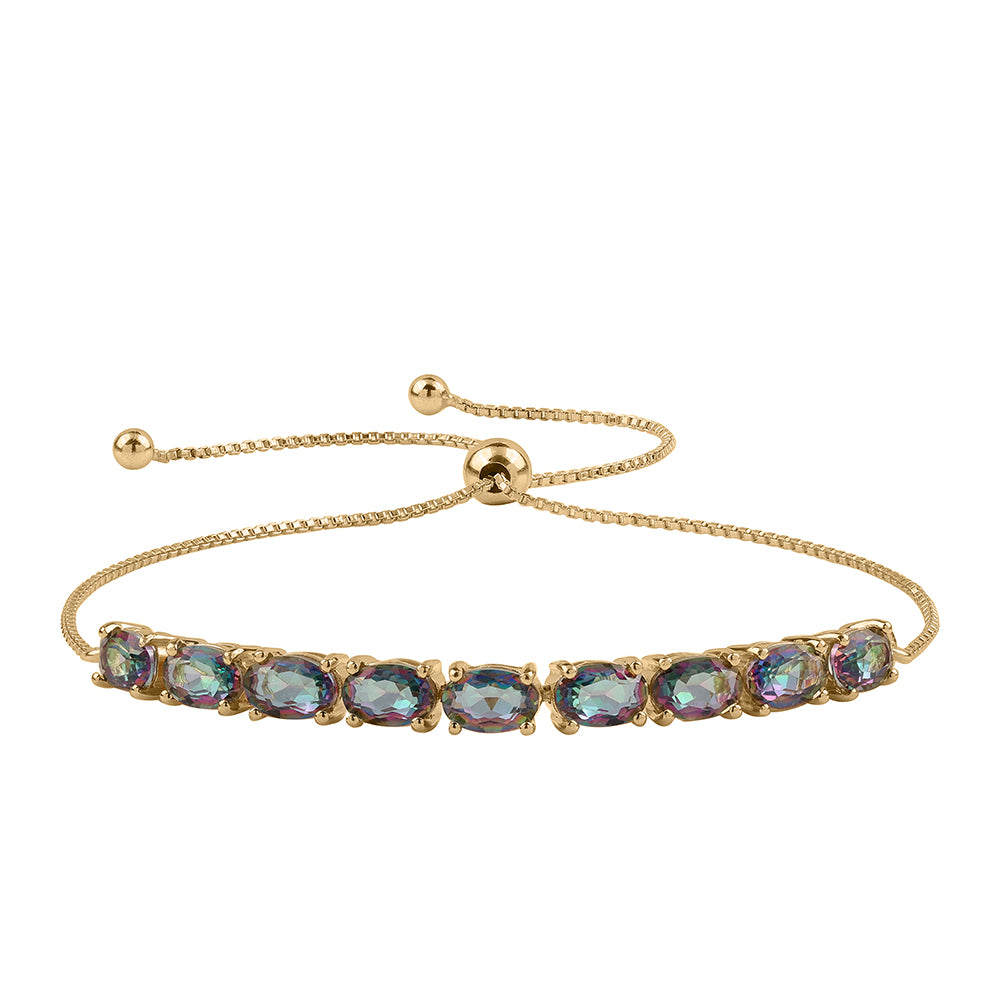 Pulsera de Plata Bañada en Oro con Topacio Místico 1 