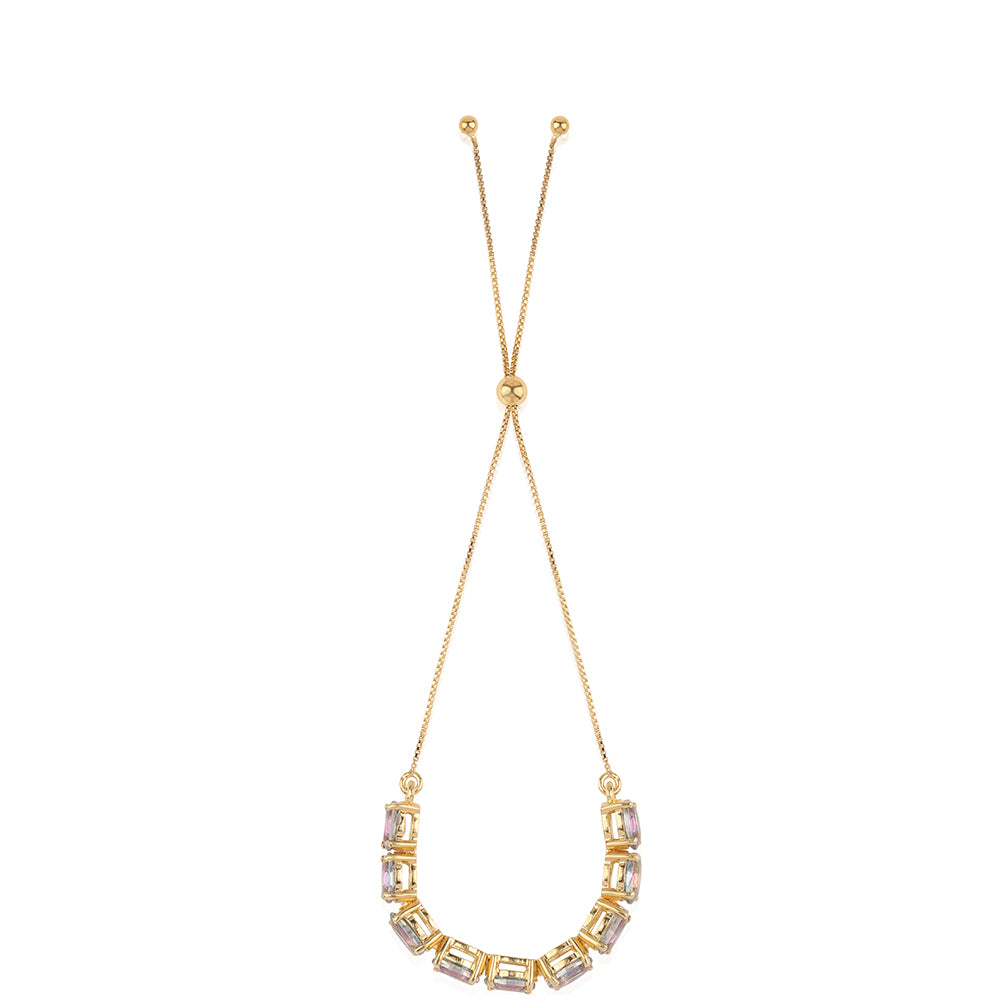 Pulsera de Plata Bañada en Oro con Topacio Místico 3 