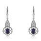 Pendientes de Plata con Zafiro Azul Australiano y Topacio Blanco