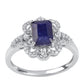 Anillo de Plata con Zafiro Azul Australiano y Topacio Blanco