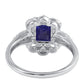 Anillo de Plata con Zafiro Azul Australiano y Topacio Blanco