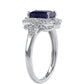 Anillo de Plata con Zafiro Azul Australiano y Topacio Blanco