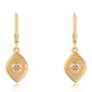 Pendientes de Plata Bañada en Oro con Diamante Negro