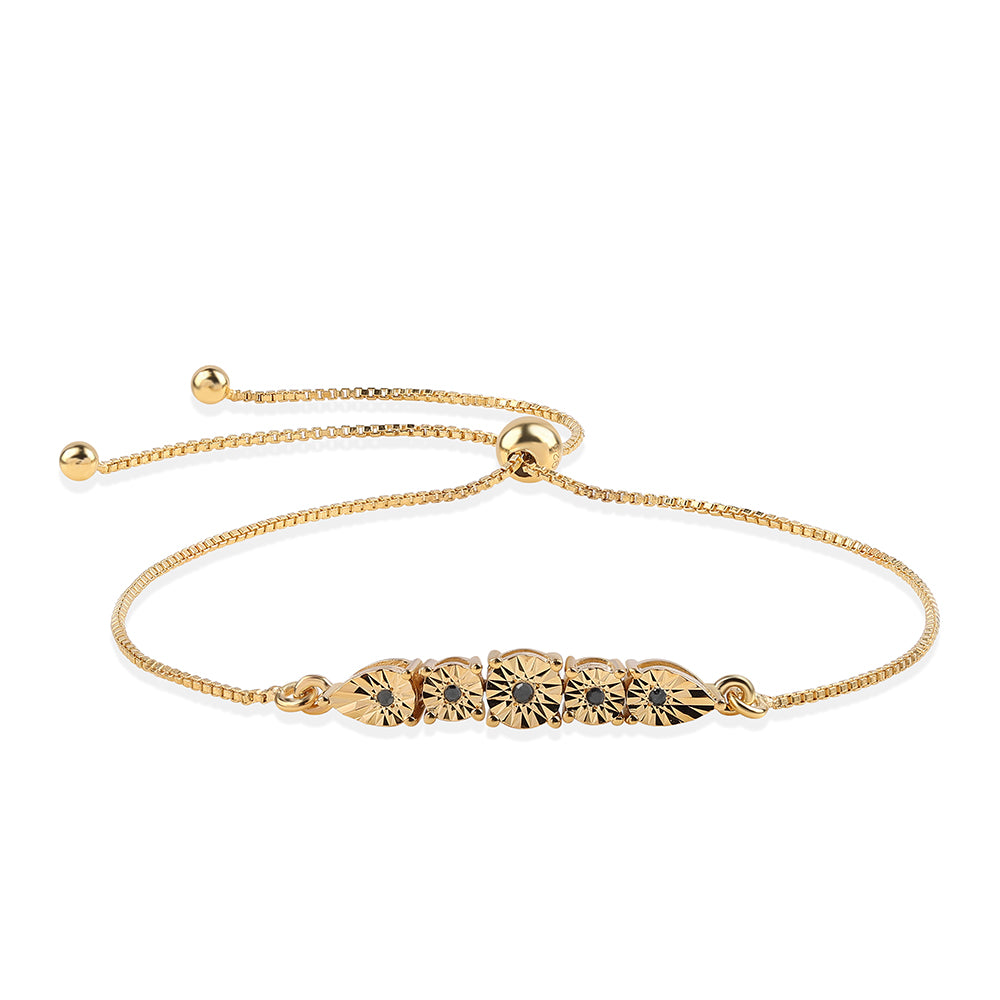 Pulsera de Plata Bañada en Oro con Diamante Negro 1 
