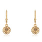 Pendientes de Plata Bañada en Oro con Diamante Negro
